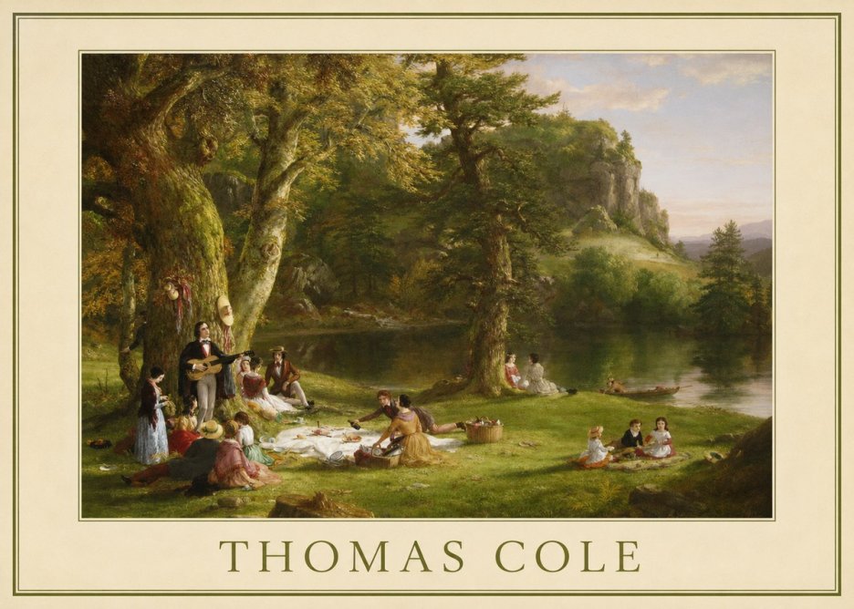 Thomas Cole The Picnic No6 - Póster