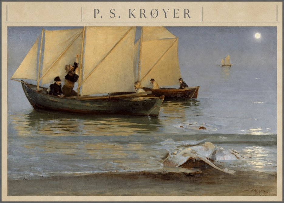 P.S. Krøyer A Ray Washed Ashore No2 - Póster
