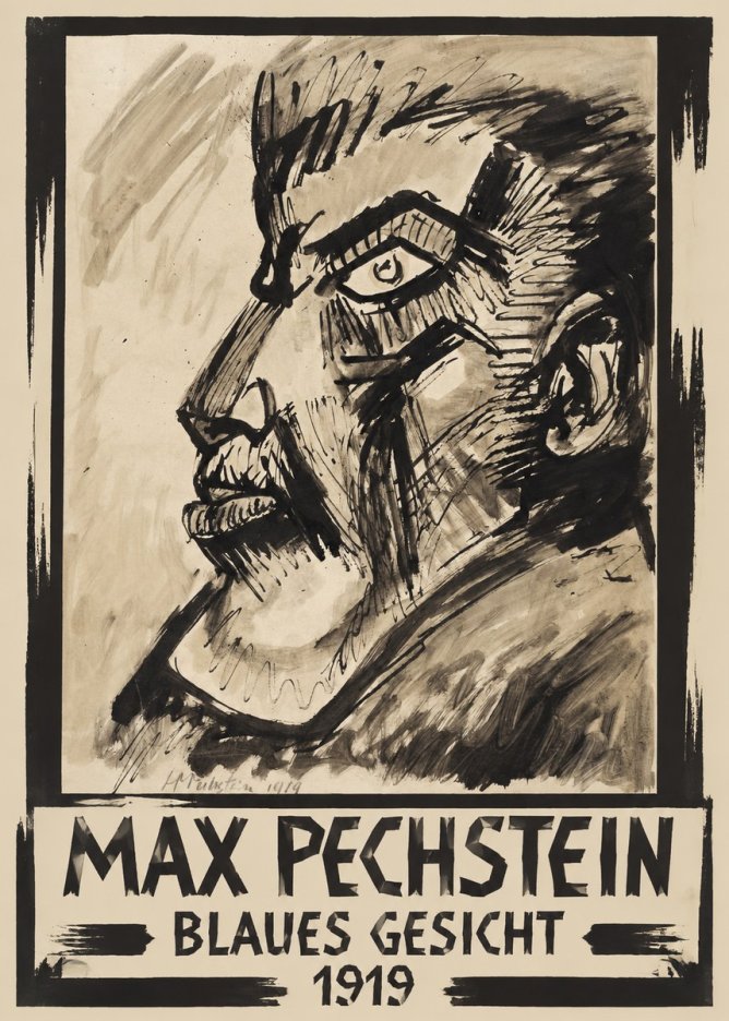 Max Pechstein Blaues Gesicht No1 - Póster