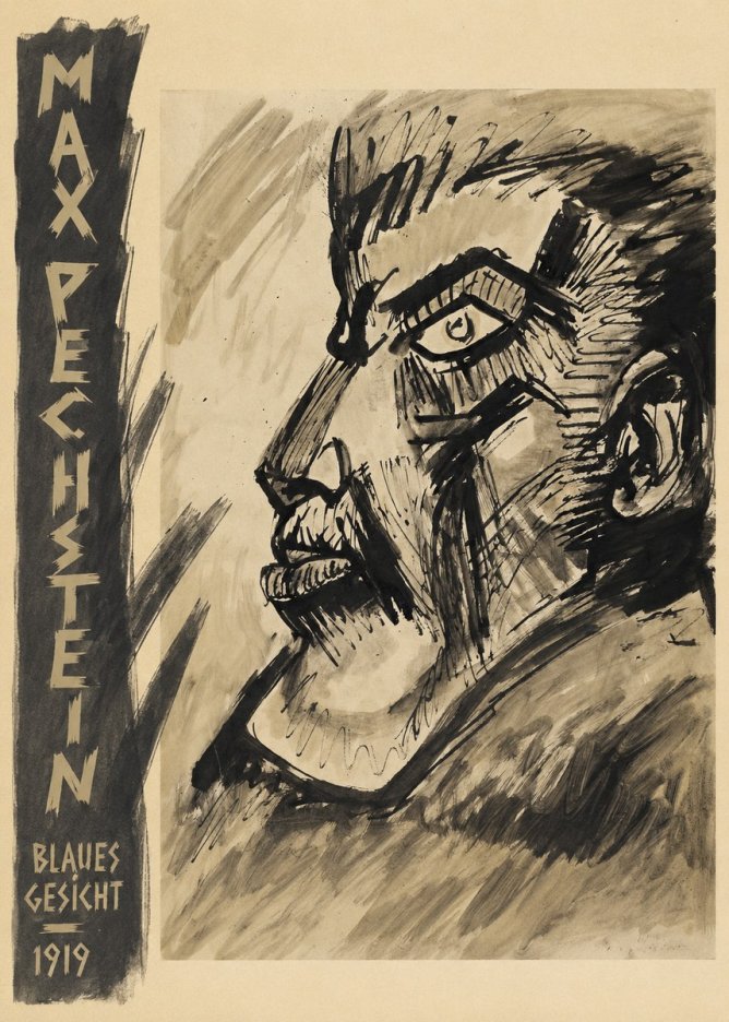 Max Pechstein Blaues Gesicht No2 - Póster