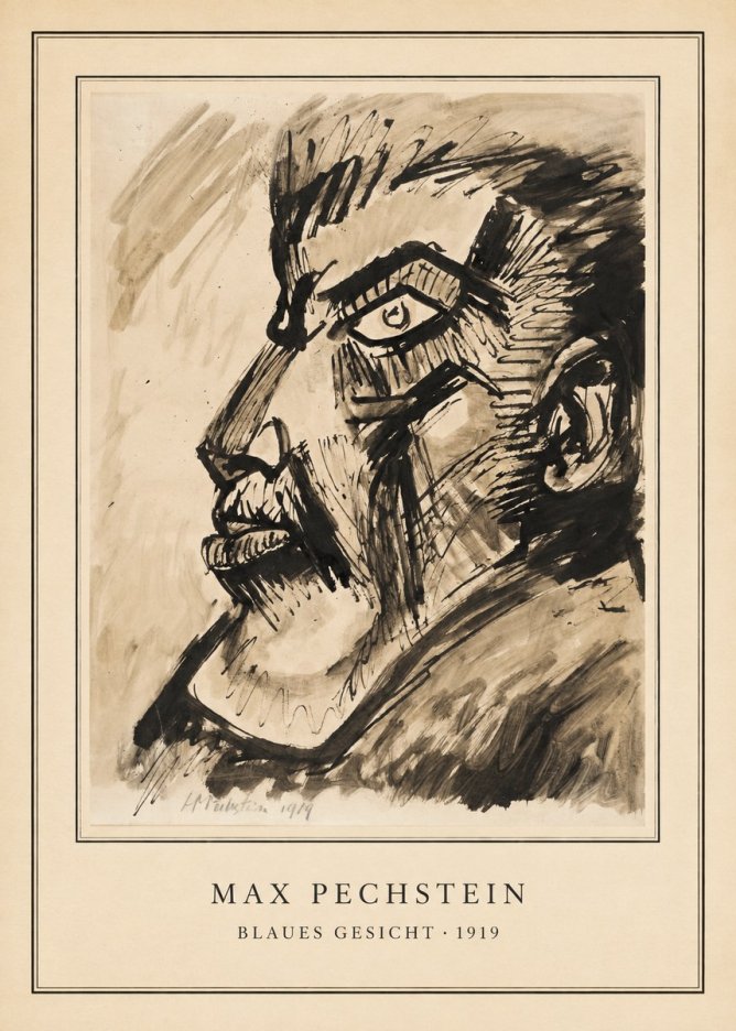 Max Pechstein Blaues Gesicht No5 - Póster