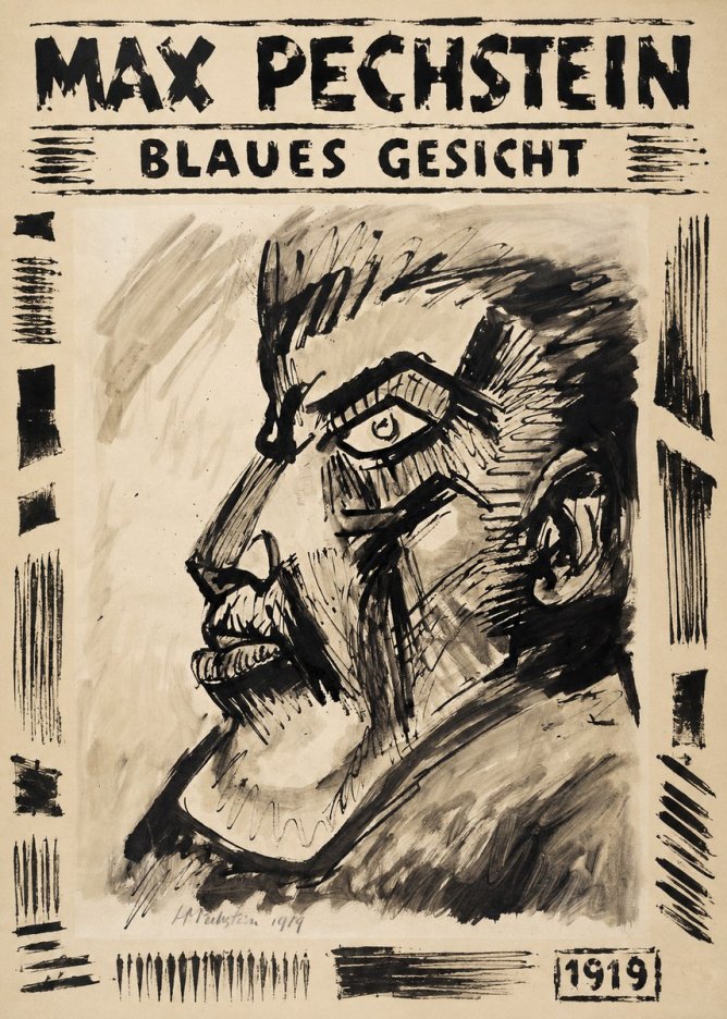Max Pechstein Blaues Gesicht No6 - Póster