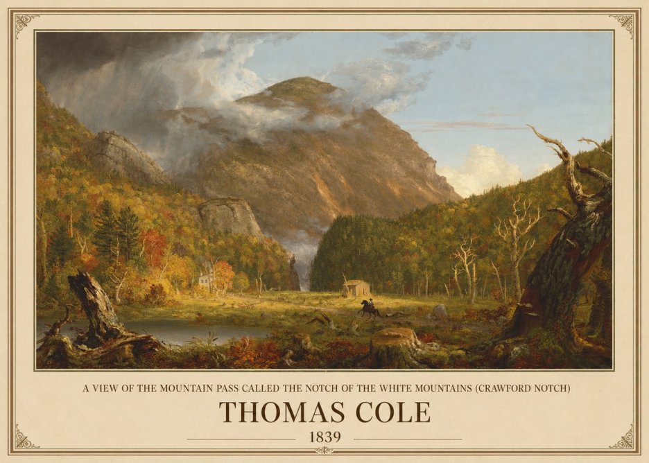 Thomas Cole A View of the Mountain Pass Called the Notch of the White Mountains (Crawford Notch) II No1 - Póster