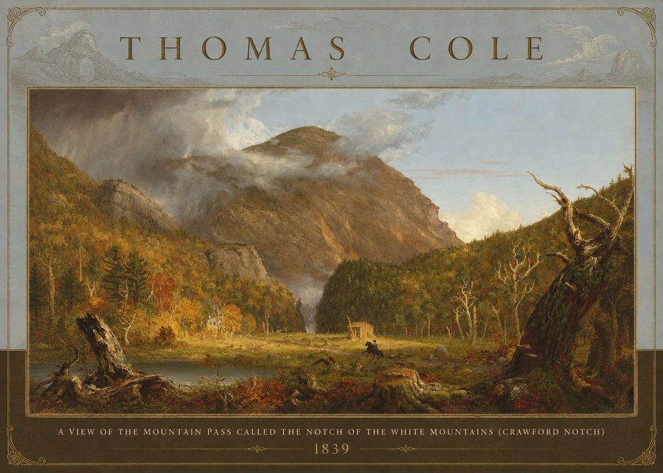 Thomas Cole A View of the Mountain Pass Called the Notch of the White Mountains (Crawford Notch) II No3 - Póster