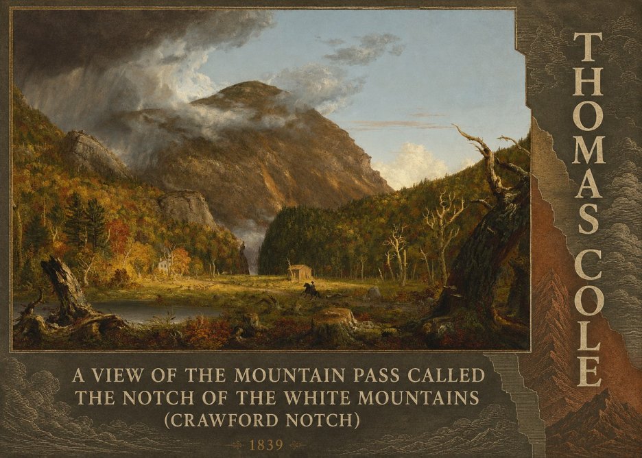Thomas Cole A View of the Mountain Pass Called the Notch of the White Mountains (Crawford Notch) II No4 - Póster