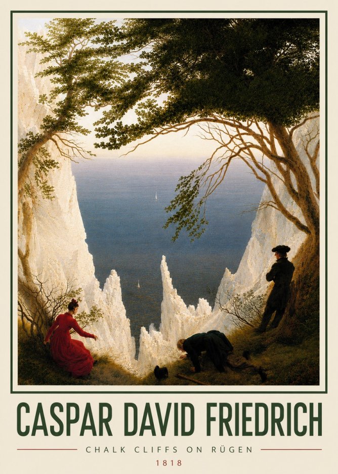 Caspar David Friedrich Chalk Cliffs on Rügen No5 - Póster