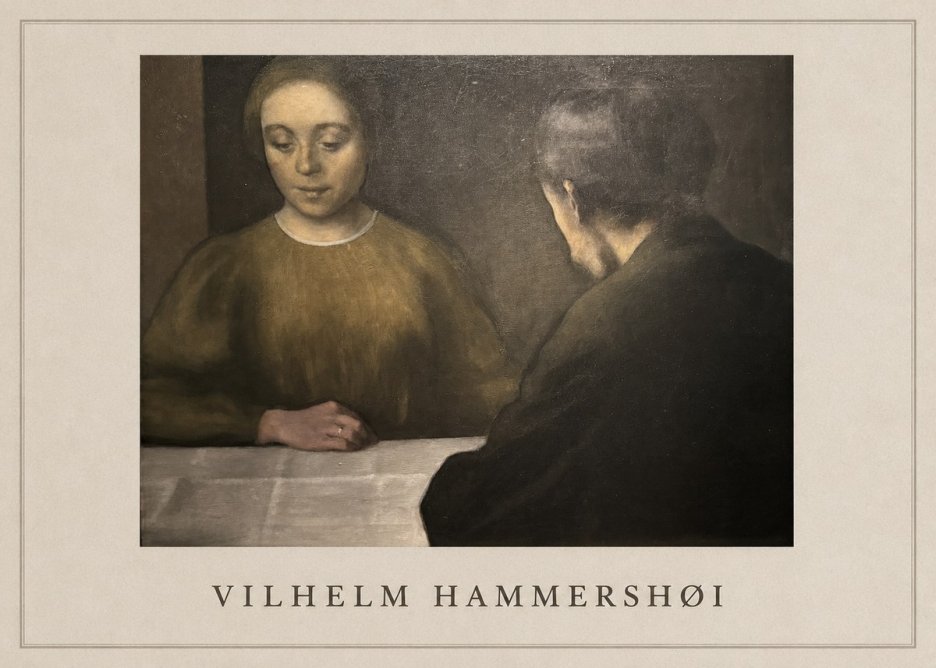 Vilhelm Hammershøi A Conversation No1 - Póster