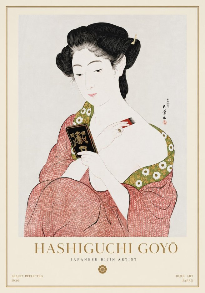 Hashiguchi Goyō Beauty Reflected No4 - Póster