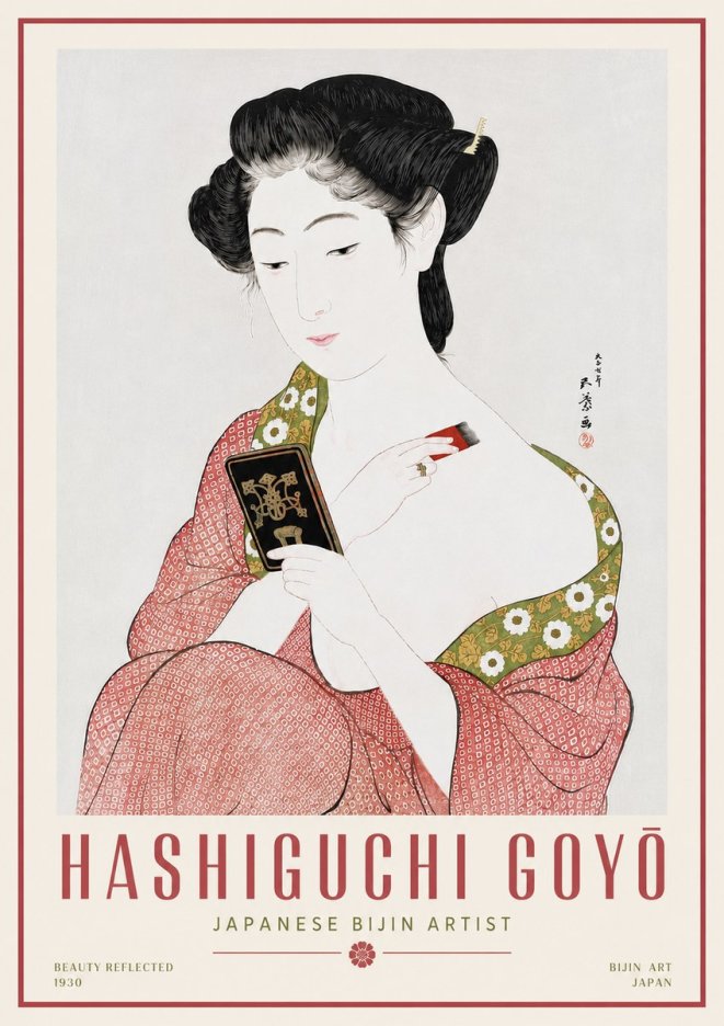 Hashiguchi Goyō Beauty Reflected No5 - Póster