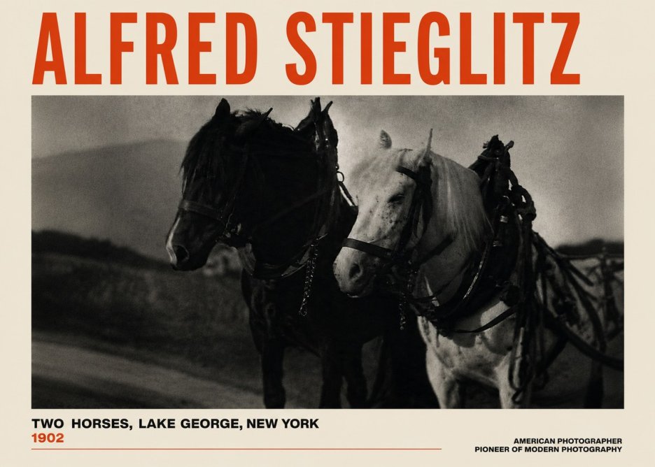 Alfred Stieglitz Two Horses, Lake George, New York No4 - Póster
