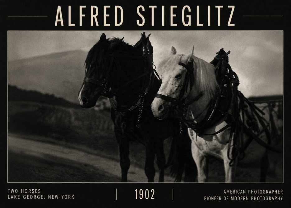 Alfred Stieglitz Two Horses, Lake George, New York No6 - Póster