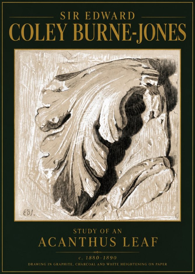 Edward Burne-Jones Study of an Acanthus Leaf No5 - Póster