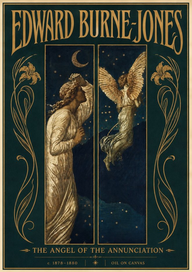 Edward Burne-Jones The Angel of the Annunciation No6 - Póster