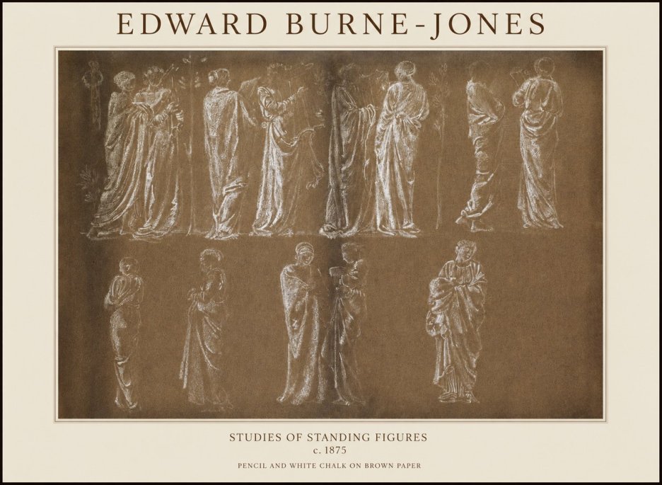 Edward Burne-Jones Studies of Standing Figures No1 - Póster