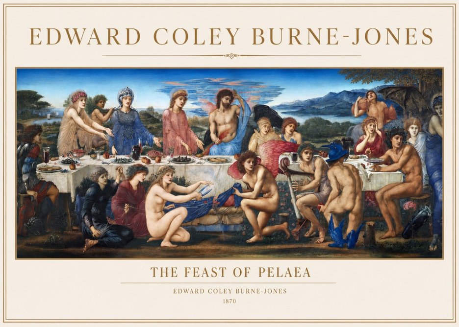 Edward Burne-Jones The Feast of Pelaea No1 - Póster