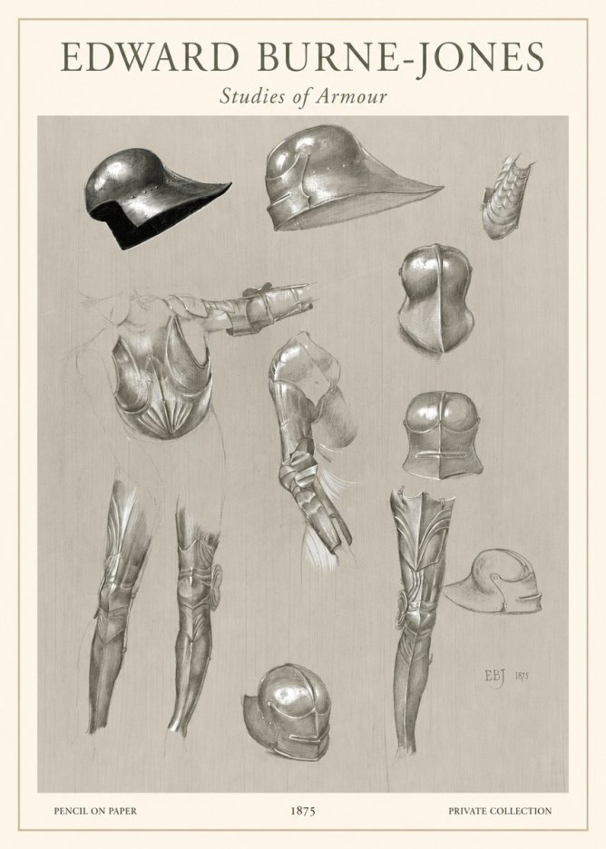 Edward Burne-Jones Studies of Armour No1 - Póster