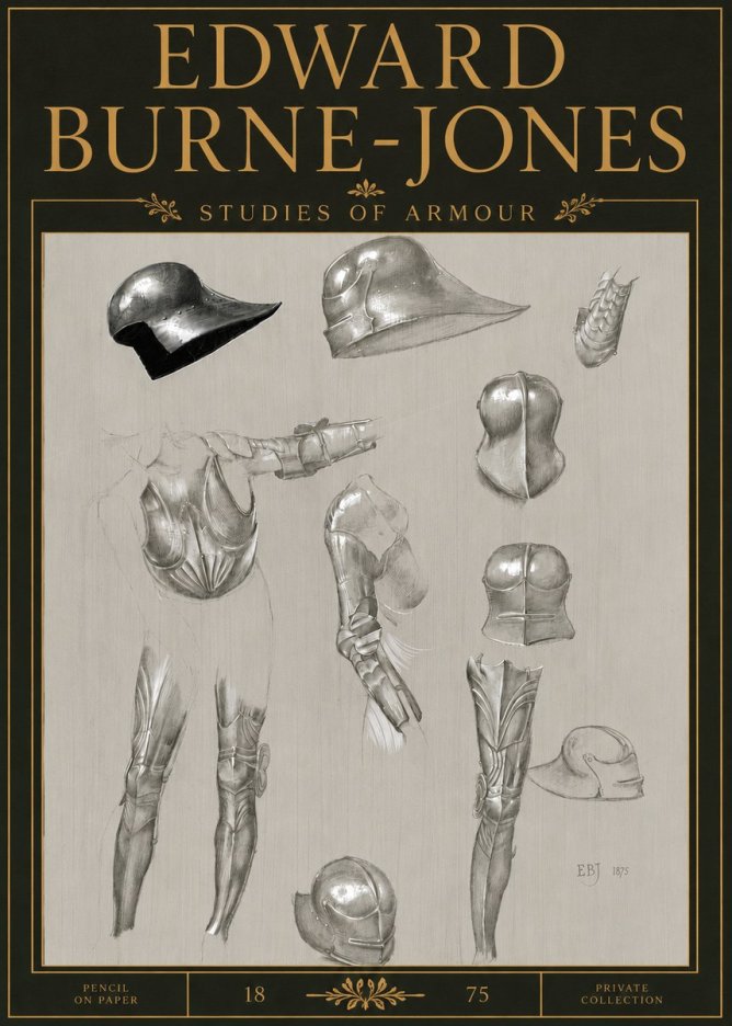 Edward Burne-Jones Studies of Armour No5 - Póster