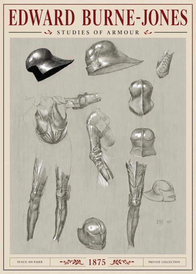 Edward Burne-Jones Studies of Armour No6 - Póster