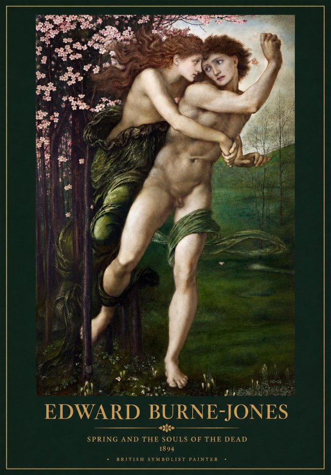 Edward Burne-Jones Springtime and the Spring No4 - Póster