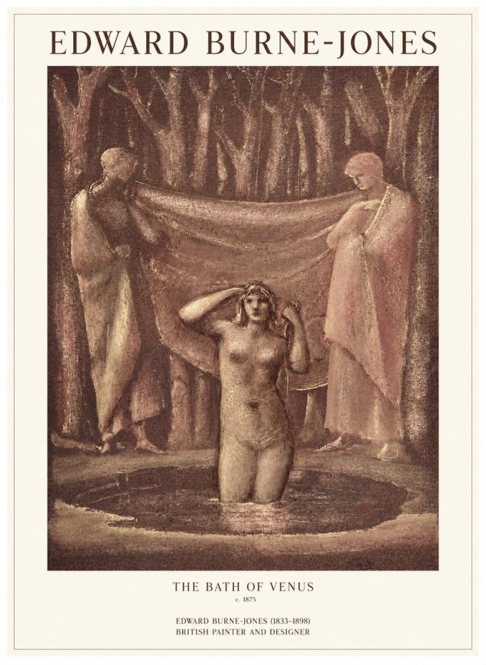Edward Burne-Jones The Bath of Venus No1 - Póster