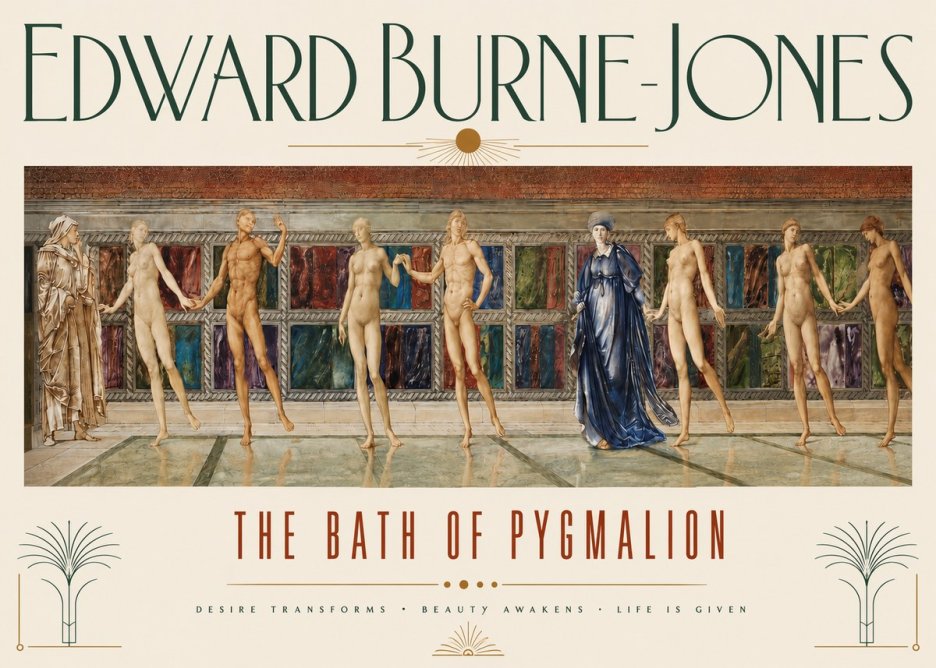 Edward Burne-Jones The Bath of Pygmalion No3 - Póster