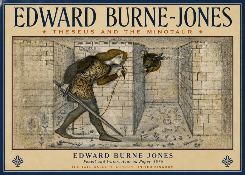 Edward Burne-Jones Theseus and the Minotaur No4 - Póster