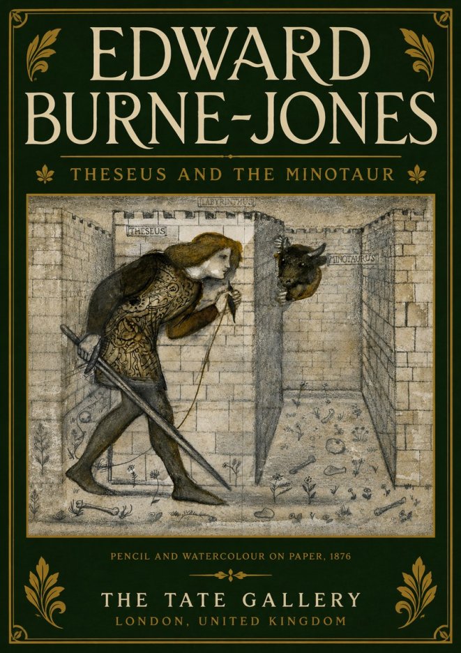 Edward Burne-Jones Theseus and the Minotaur No6 - Póster
