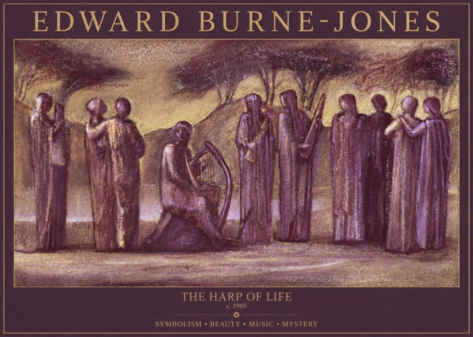 Edward Burne-Jones The Harp of Life No1 - Póster