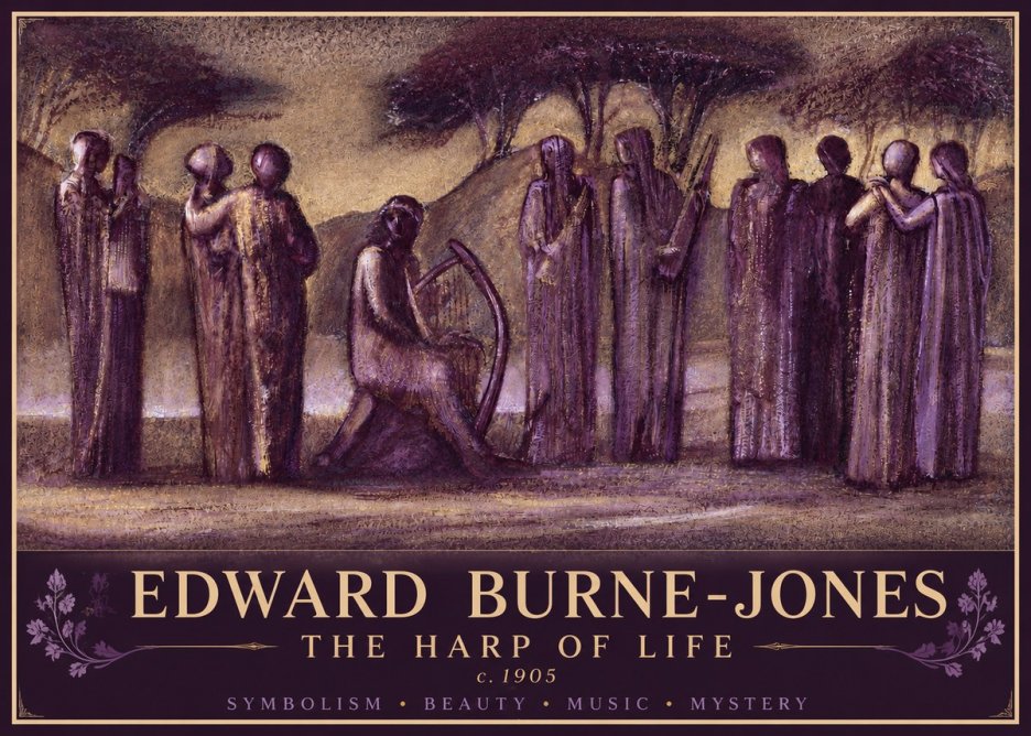 Edward Burne-Jones The Harp of Life No4 - Póster