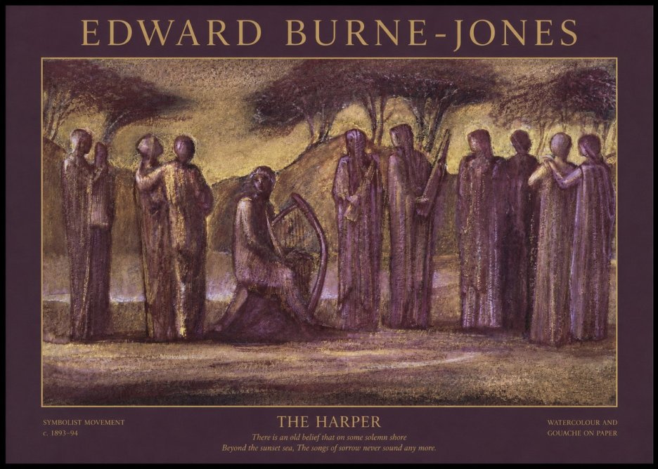 Edward Burne-Jones The Harp of Life No5 - Póster