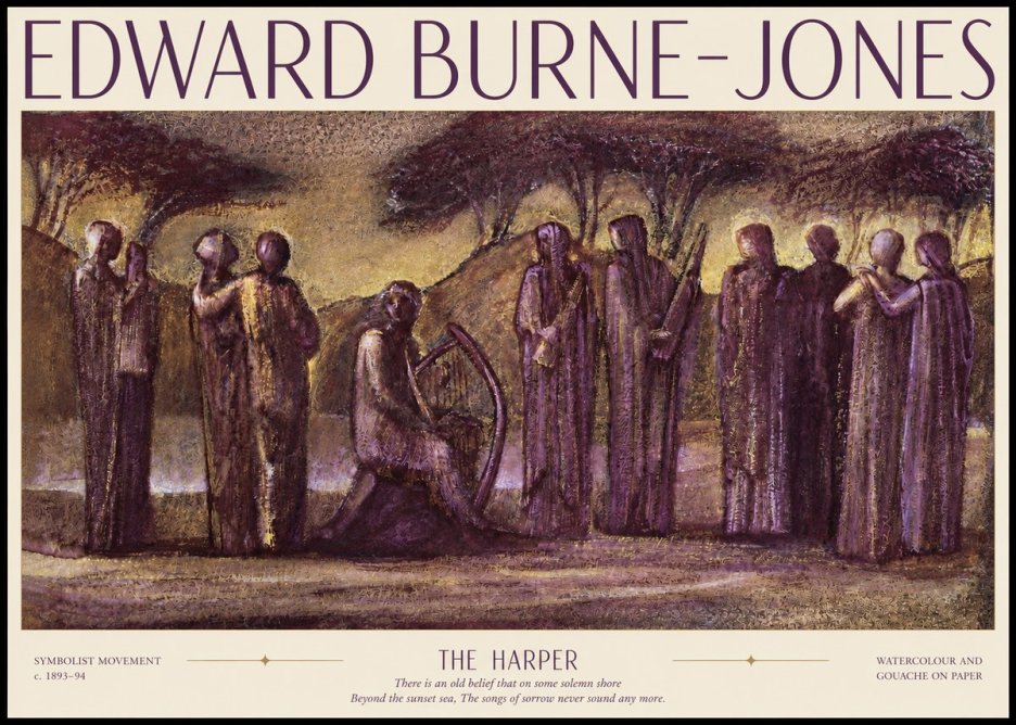 Edward Burne-Jones The Harp of Life No6 - Póster