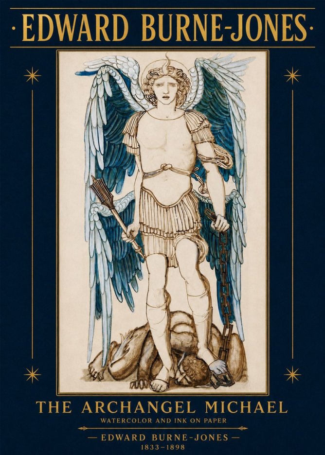 Edward Burne-Jones The Archangel Michael No2 - Póster