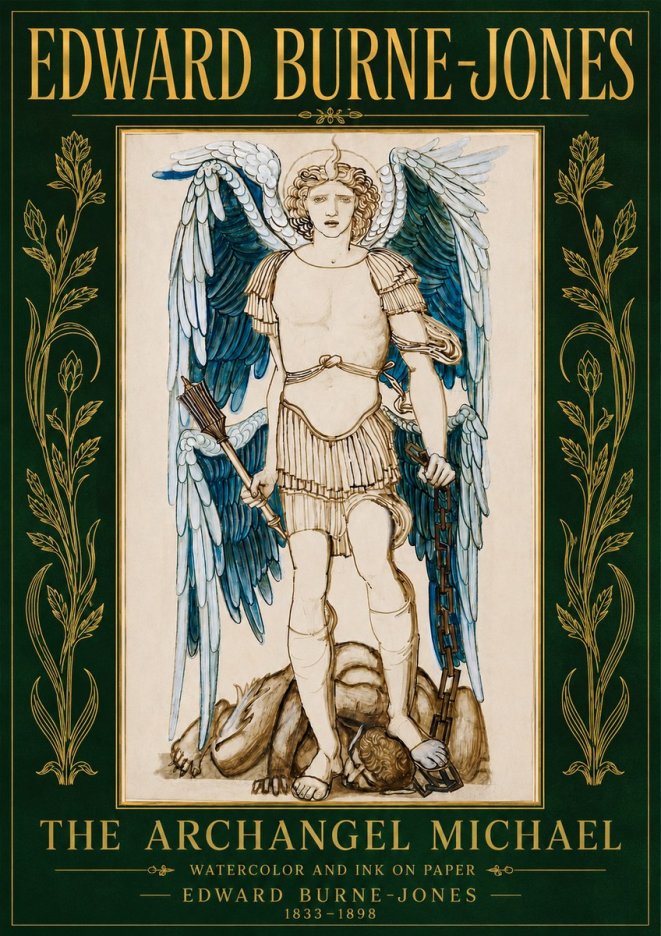 Edward Burne-Jones The Archangel Michael No4 - Póster