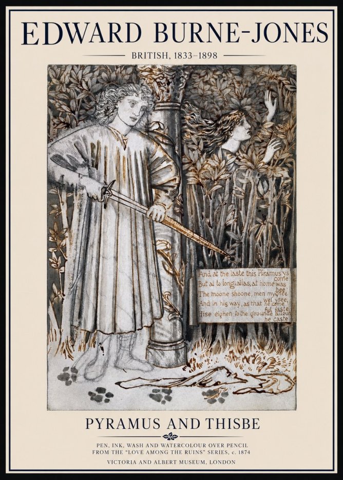 Edward Burne-Jones Pyramus and Thisbe No1 - Póster
