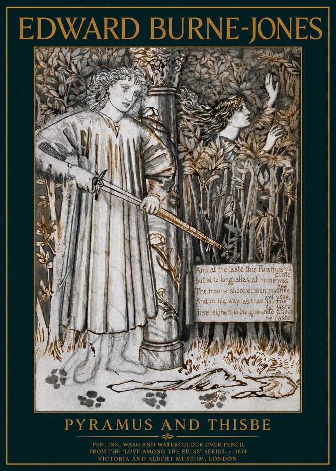Edward Burne-Jones Pyramus and Thisbe No2 - Póster