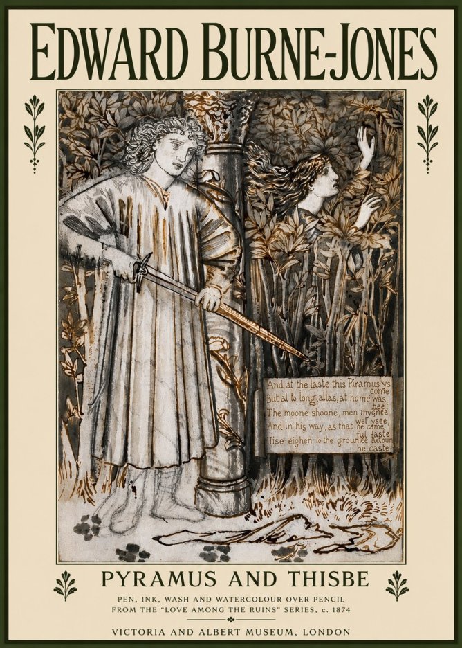 Edward Burne-Jones Pyramus and Thisbe No5 - Póster
