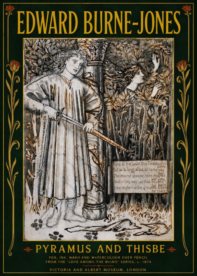 Edward Burne-Jones Pyramus and Thisbe No6 - Póster