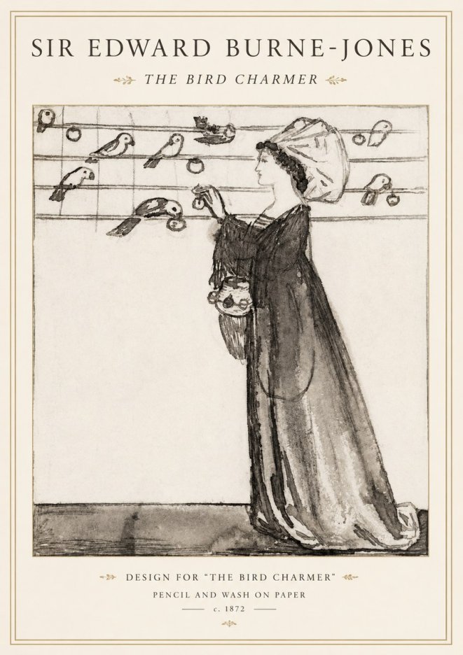Edward Burne-Jones The Bird Charmer No1 - Póster