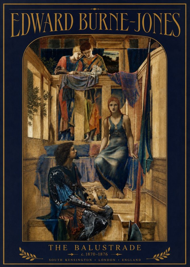 Edward Burne-Jones The Balustrade No4 - Póster