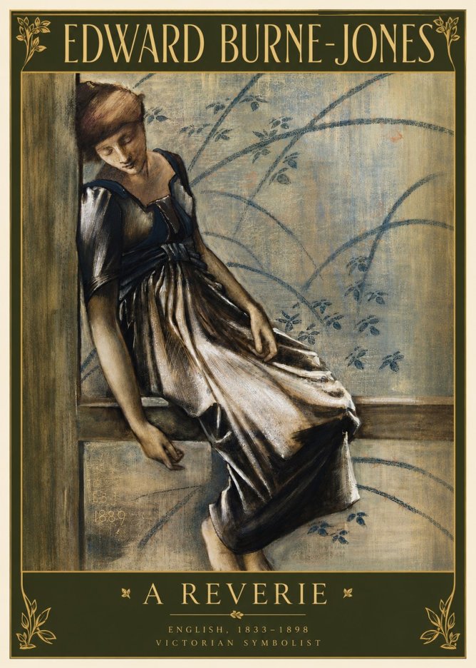 Edward Burne-Jones A Reverie No3 - Póster