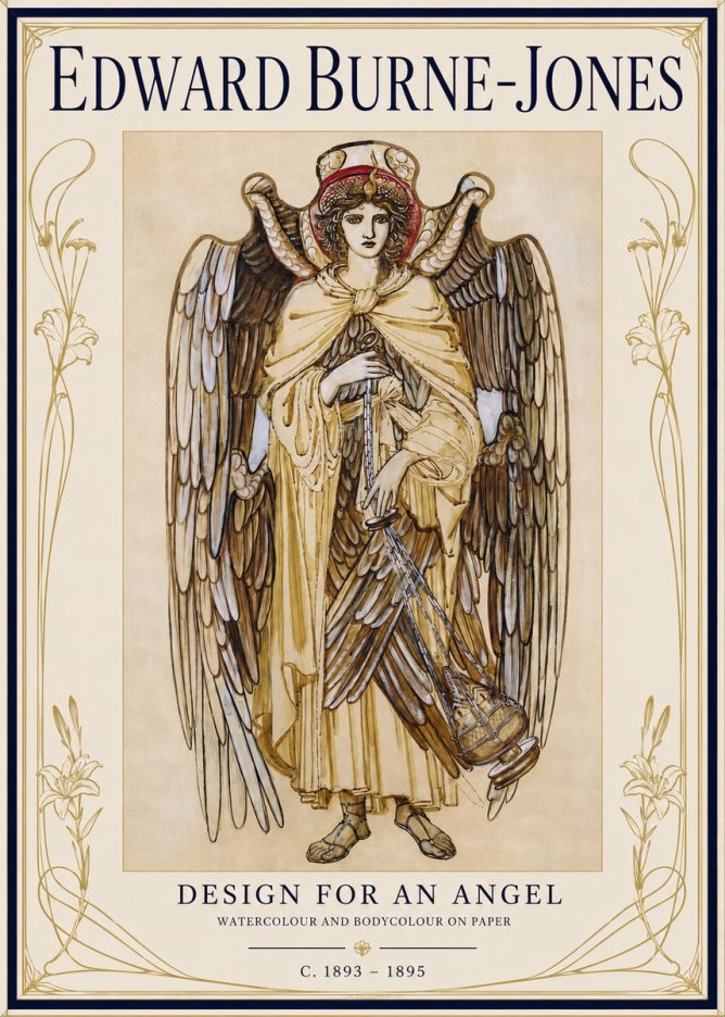 Edward Burne-Jones Design for an Angel No1 - Póster
