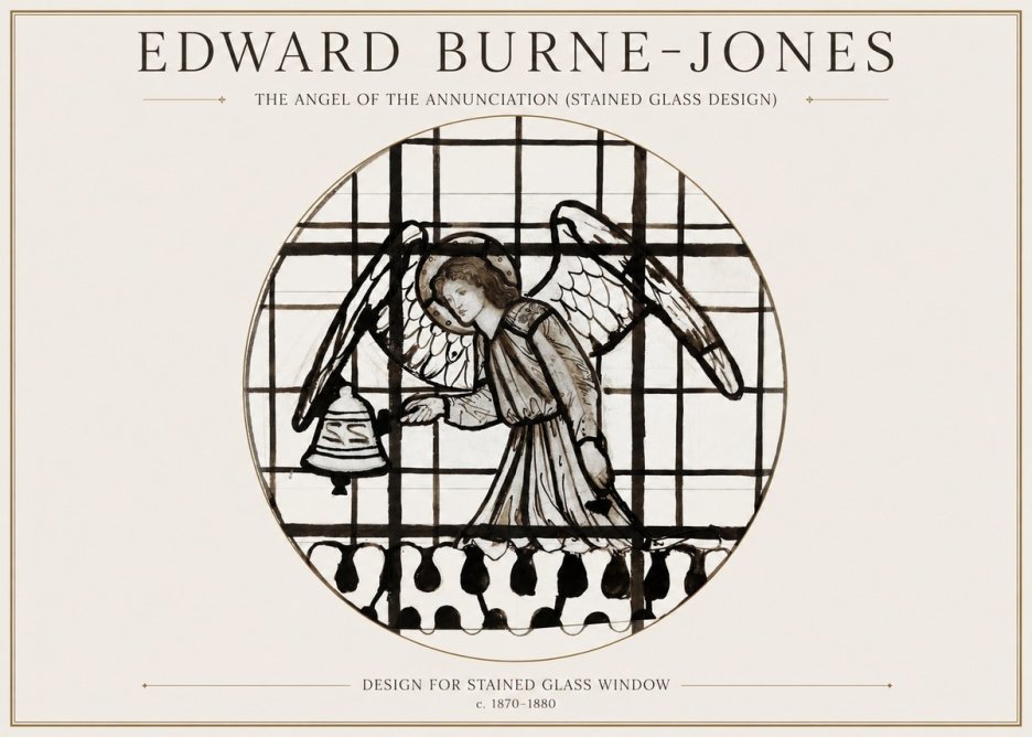 Edward Burne-Jones The Angel of the Annunciation (Stained Glass Design) No1 - Póster