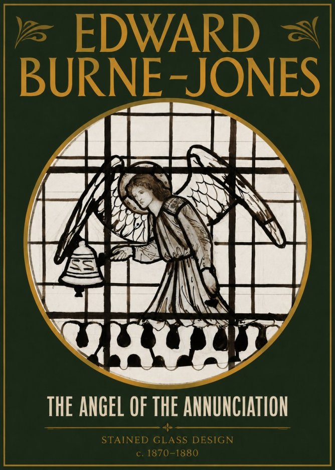 Edward Burne-Jones The Angel of the Annunciation (Stained Glass Design) No2 - Póster