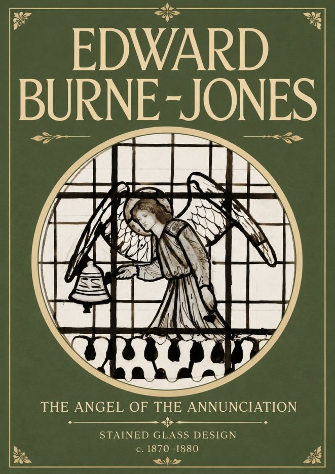 Edward Burne-Jones The Angel of the Annunciation (Stained Glass Design) No4 - Póster