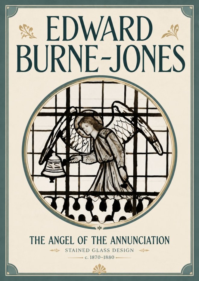 Edward Burne-Jones The Angel of the Annunciation (Stained Glass Design) No6 - Póster