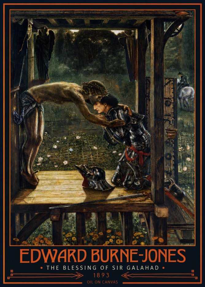 Edward Burne-Jones The Blessing of Sir Galahad No2 - Póster