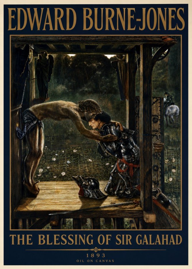 Edward Burne-Jones The Blessing of Sir Galahad No4 - Póster