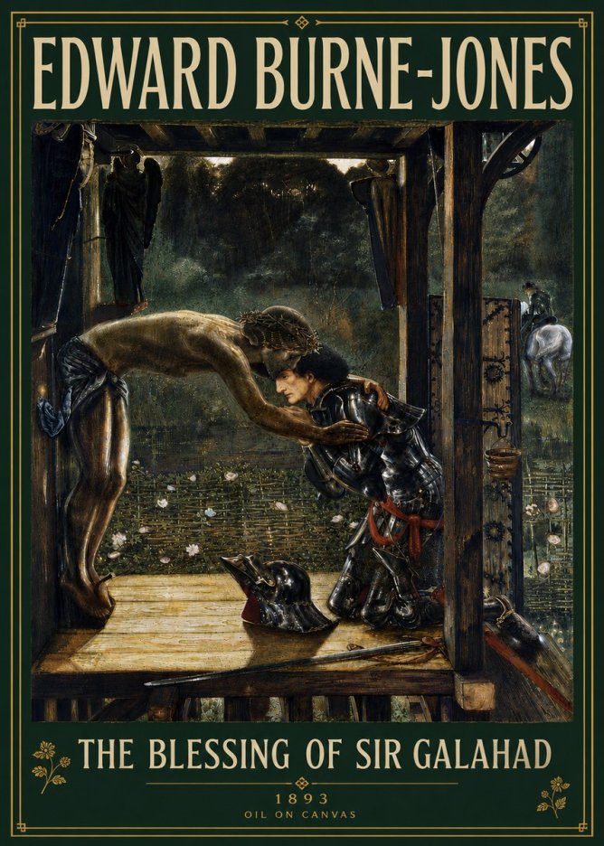 Edward Burne-Jones The Blessing of Sir Galahad No5 - Póster