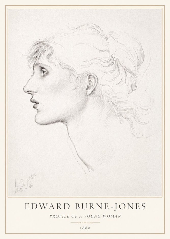 Edward Burne-Jones Profile of a Young Woman No1 - Póster