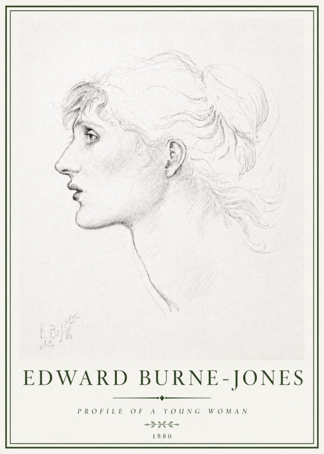 Edward Burne-Jones Profile of a Young Woman No4 - Póster